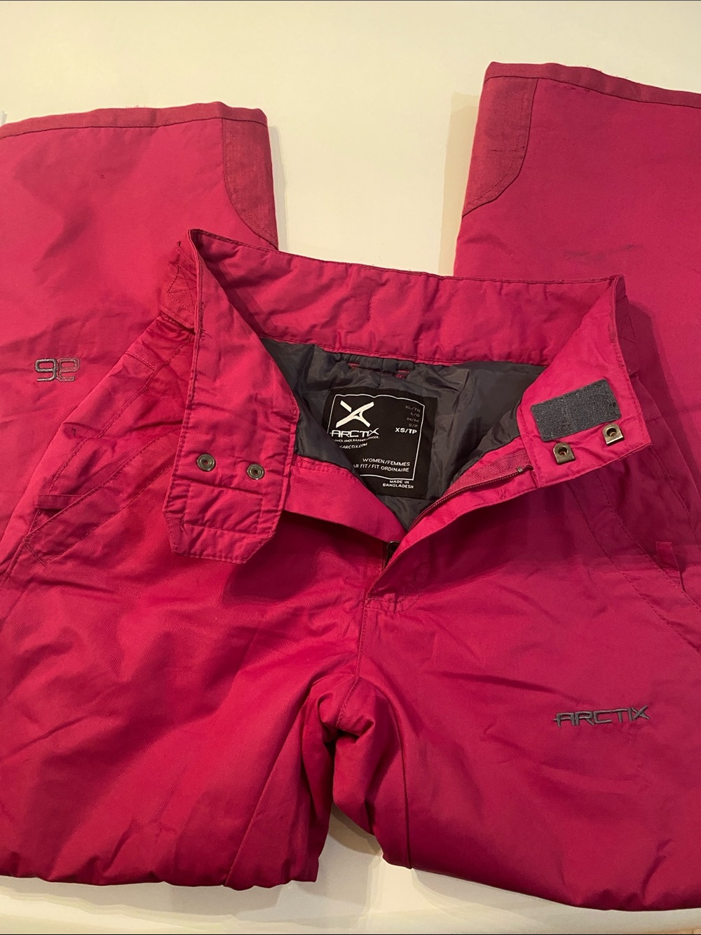Arctix Women's XS Ski Pants fuschia pink zip pockets adjustable waist